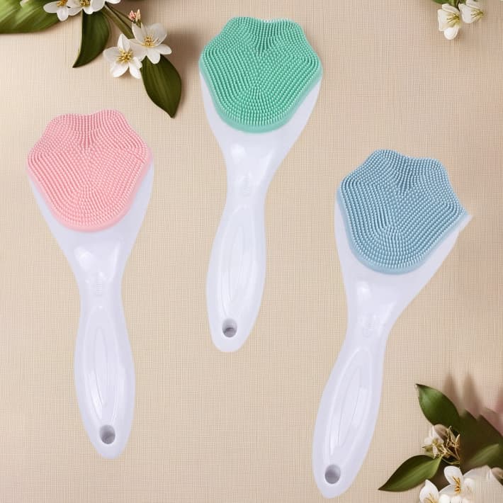Silicone Manual Facial Cleansing Brush Handle Face Wash Massage Brush Soft Silicone Pore Cleaner Silicone Face Cleansing Device