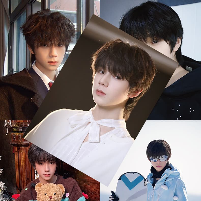 Wang Lujie Poster, High-Quality Art Paper Set of 8, TF Family 4th Generation Celebrity Merch Photo Collection Dorm Wall Stickers