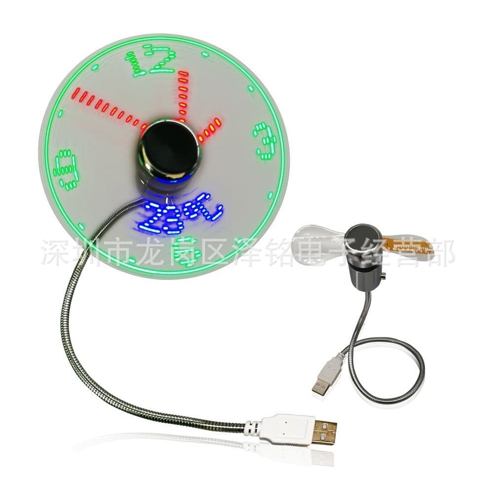 USB Real Clock Fan USB Time Temperature Fan USB Real Time Fan USB Clock Fan