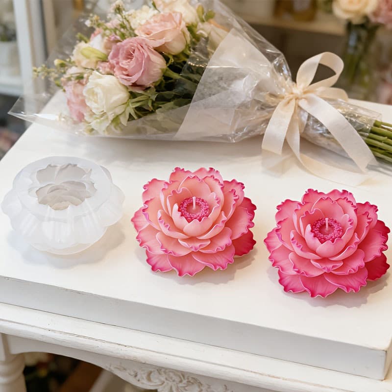 Starry Peony Flower Silicone Candle Mold Soy Wax Chocolate Mold Resin Soap Clay Casting Mold