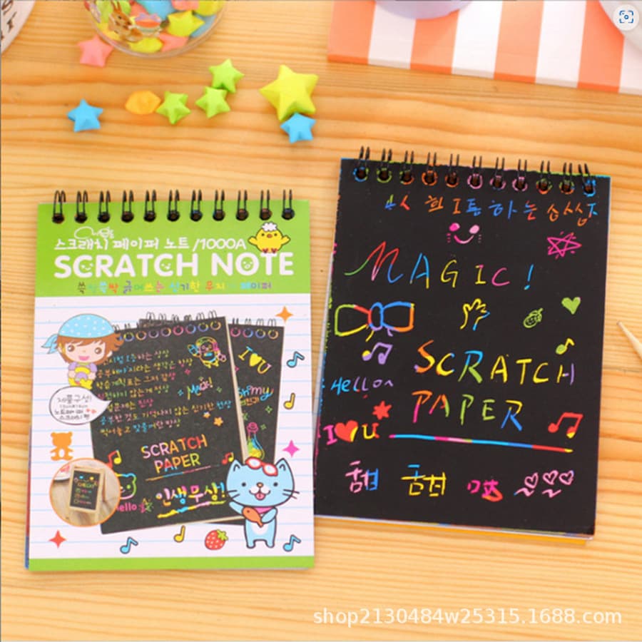 Factory Direct Colorful Art Scratch Paper DIY Notebook Creative Drawing Paper for Children Cross-border Art Supplies