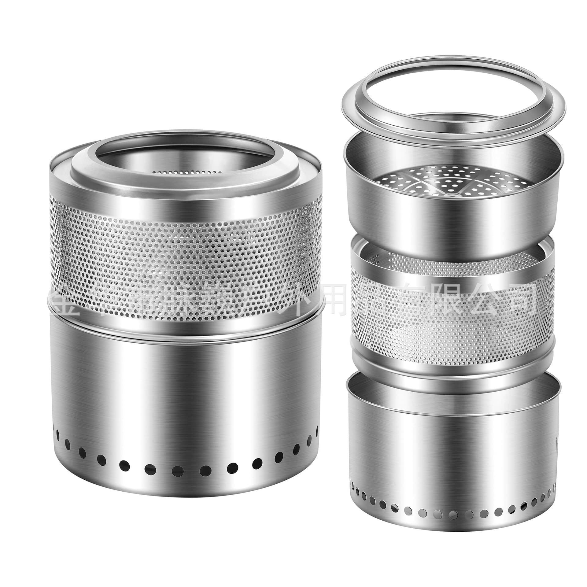 Portable Detachable Outdoor Camping Wood Stove Medium Stainless Steel Fire Pit Garden Burn Stove MW D228A
