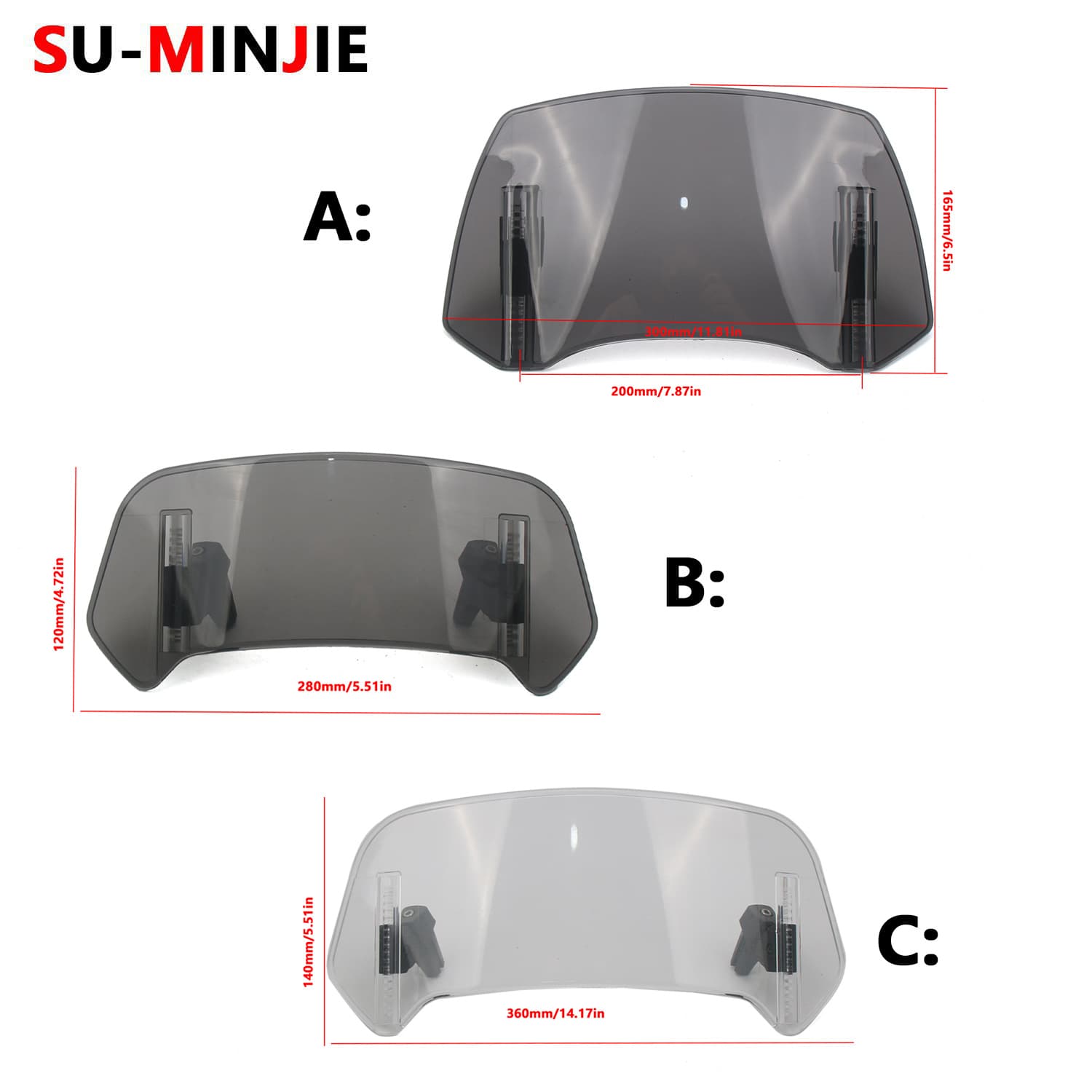 Compatible with Kawasaki Honda BMW Yamaha Suzuki Modified Raised Small Windshield Adjustable Small Windshield Cross-border Hot Seller