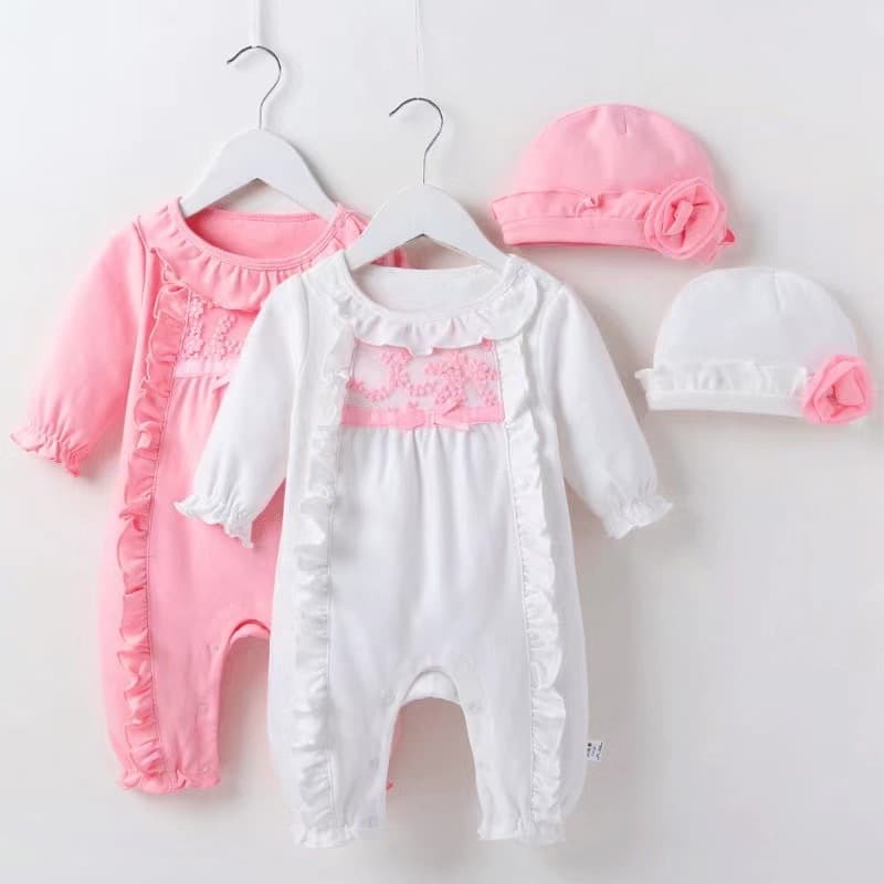 Cross-border Trade Infant Romper Headscarf Autumn Winter Drop Shipping Baby Bodysuit Baby Clothes Onesie