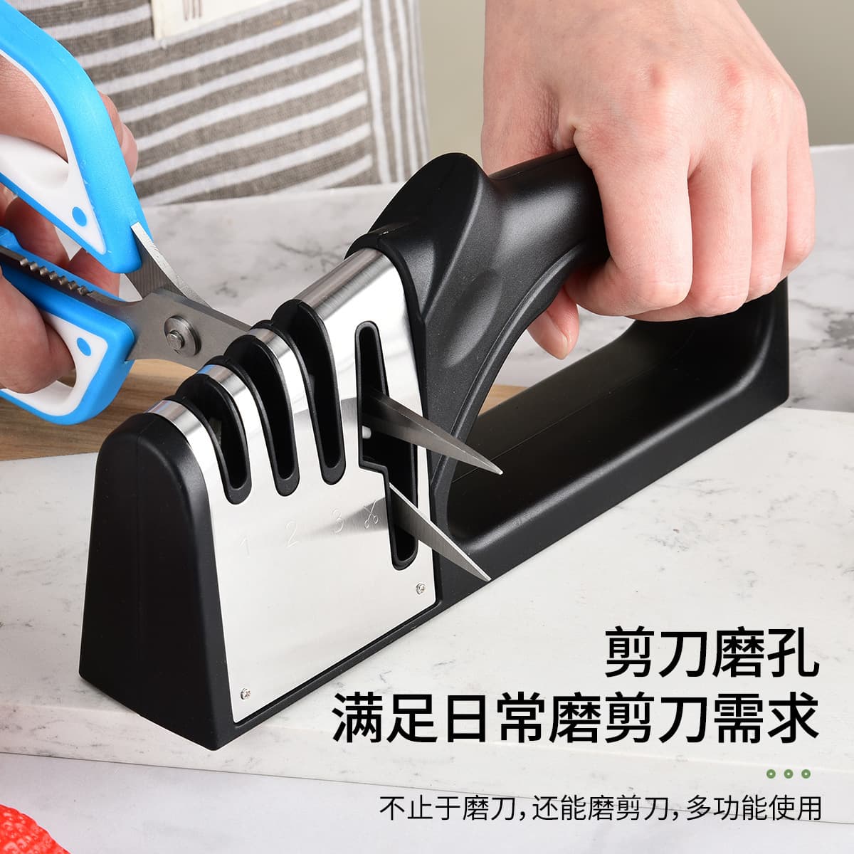Natural Stone Kitchen Knife Sharpener Home Use Commercial Professional Quick Grinding Stone Rack Blade Opening Sharpening Tool