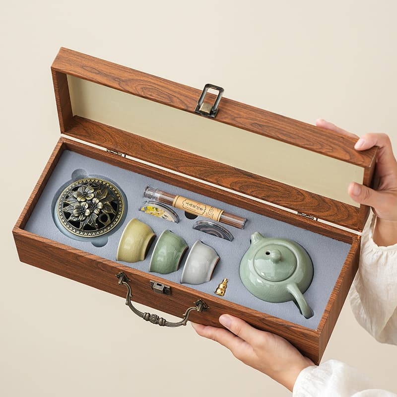 Palace Museum Cultural Creative Ceramic Kung Fu Tea Set Gift Box, Souvenir for Elders, Teachers, Business Practical Gift High-end