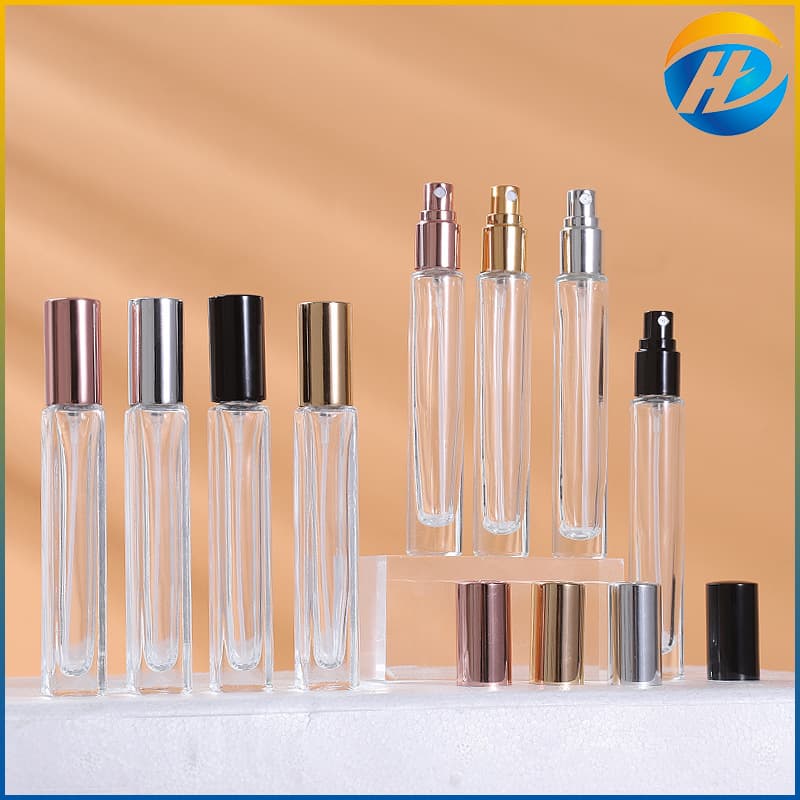 Wholesale 10ml Perfume Refill Bottle Square Perfume Bottle Glass Spray Bottle Portable Sample Travel Refill Bottle Empty Bottle