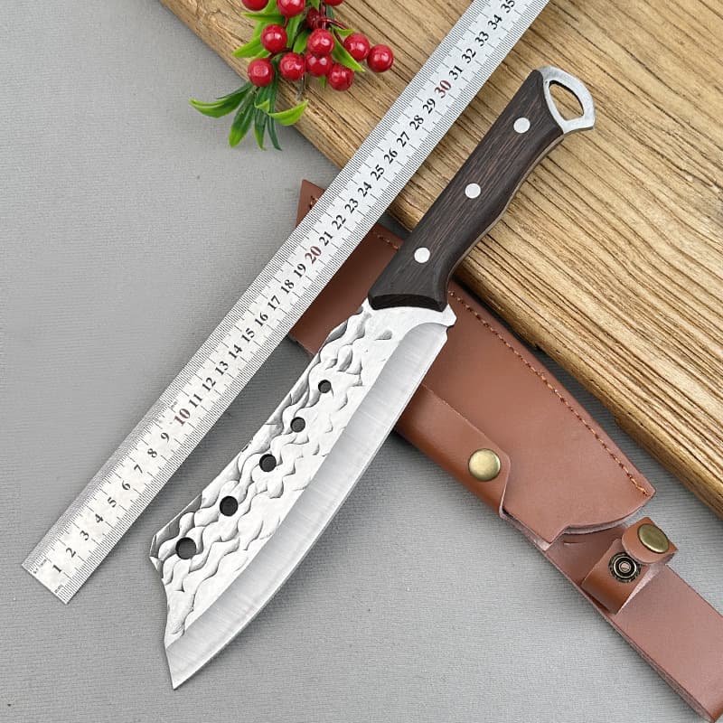 Longquan Hand-Forged Chopping Knife, Bone Cleaver for Butchers, Outdoor Trail Clearing, Home Use for Cutting Trees and Firewood