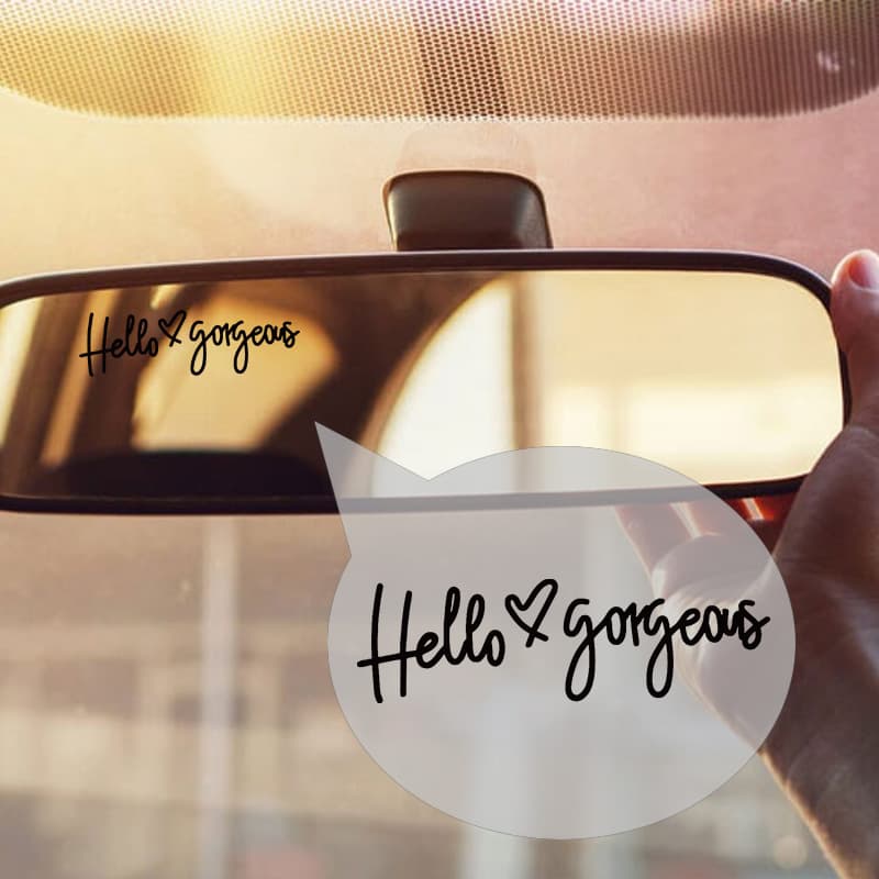 Cross-border Amazon cross-border special car stickers rear mirror stickers glass stickers mirror stickers hello gorgeous