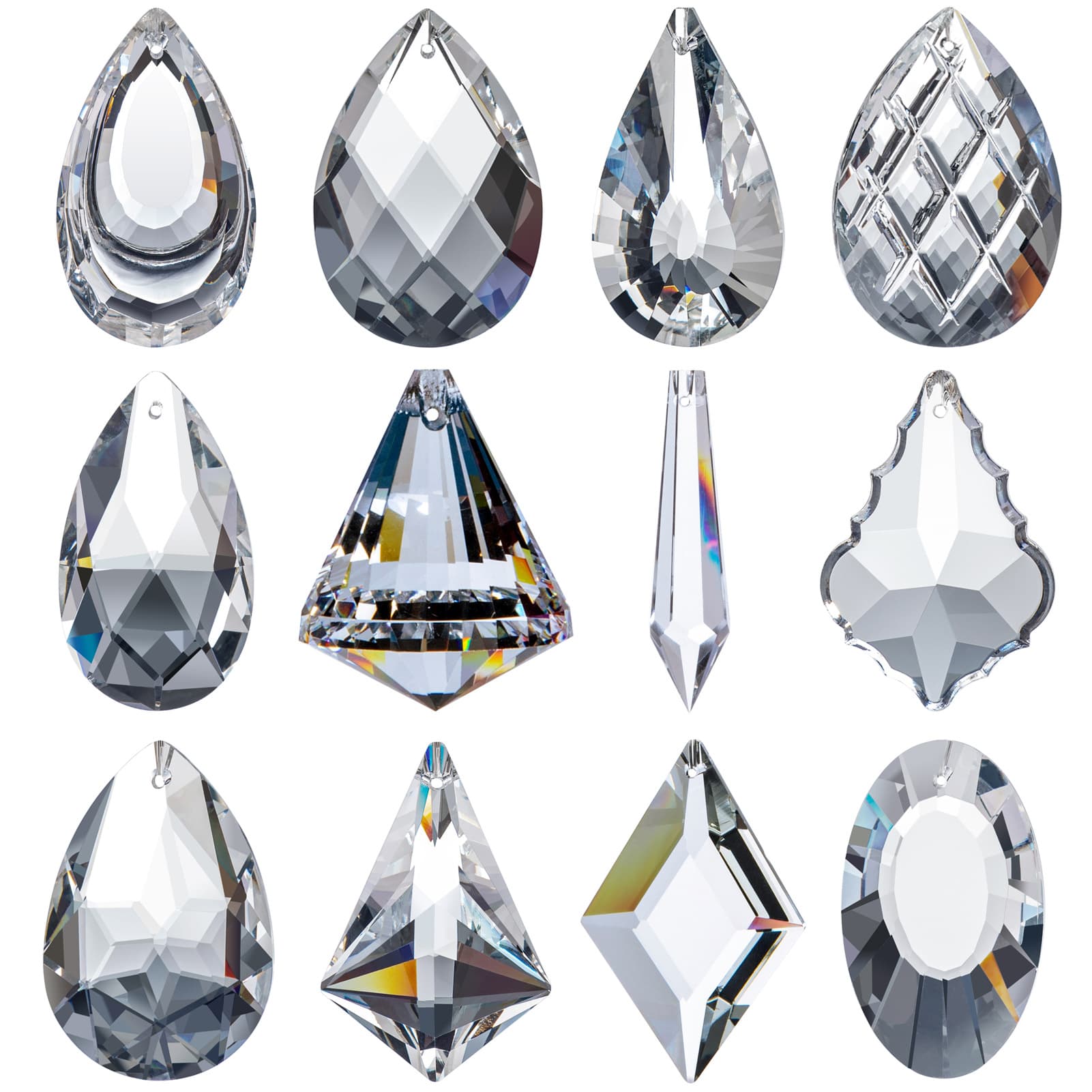 Cross-border Temu hot-selling transparent crystal wind chime pendant, sunshine catcher lamp decoration material, wholesale Christmas tree