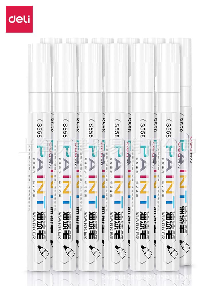 Deli S558 Paint Pen 12 pcs/box White Single Box