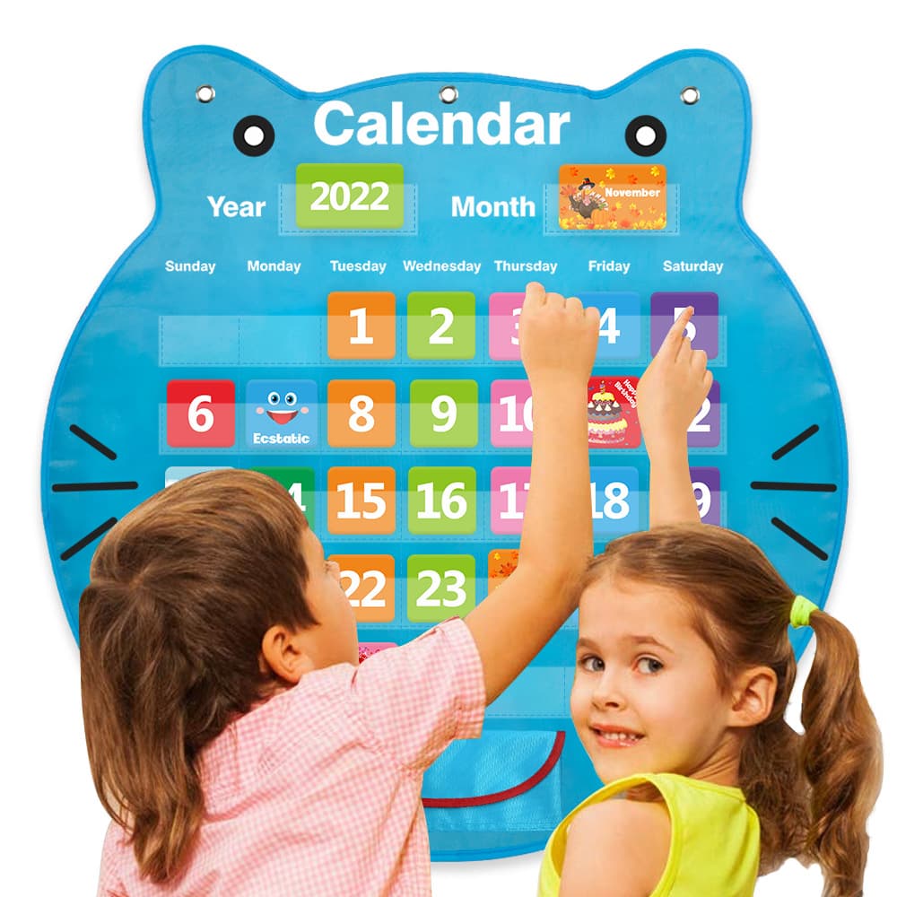New arrival: Cat head calendar hanging bag, classroom decoration, monthly calendar, and chart.