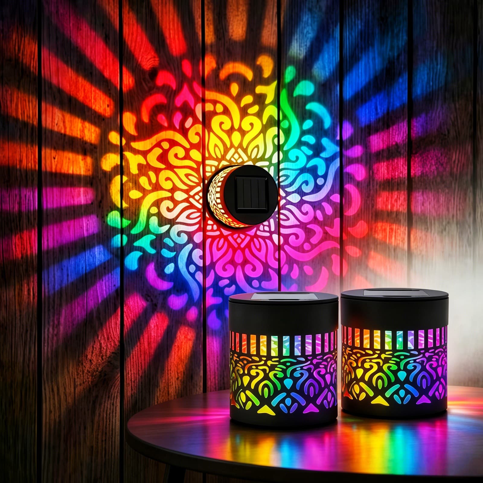 Cross-border solar outdoor wall lamp projection lamp mandala sunflower sunflower peony flower exterior wall lamp