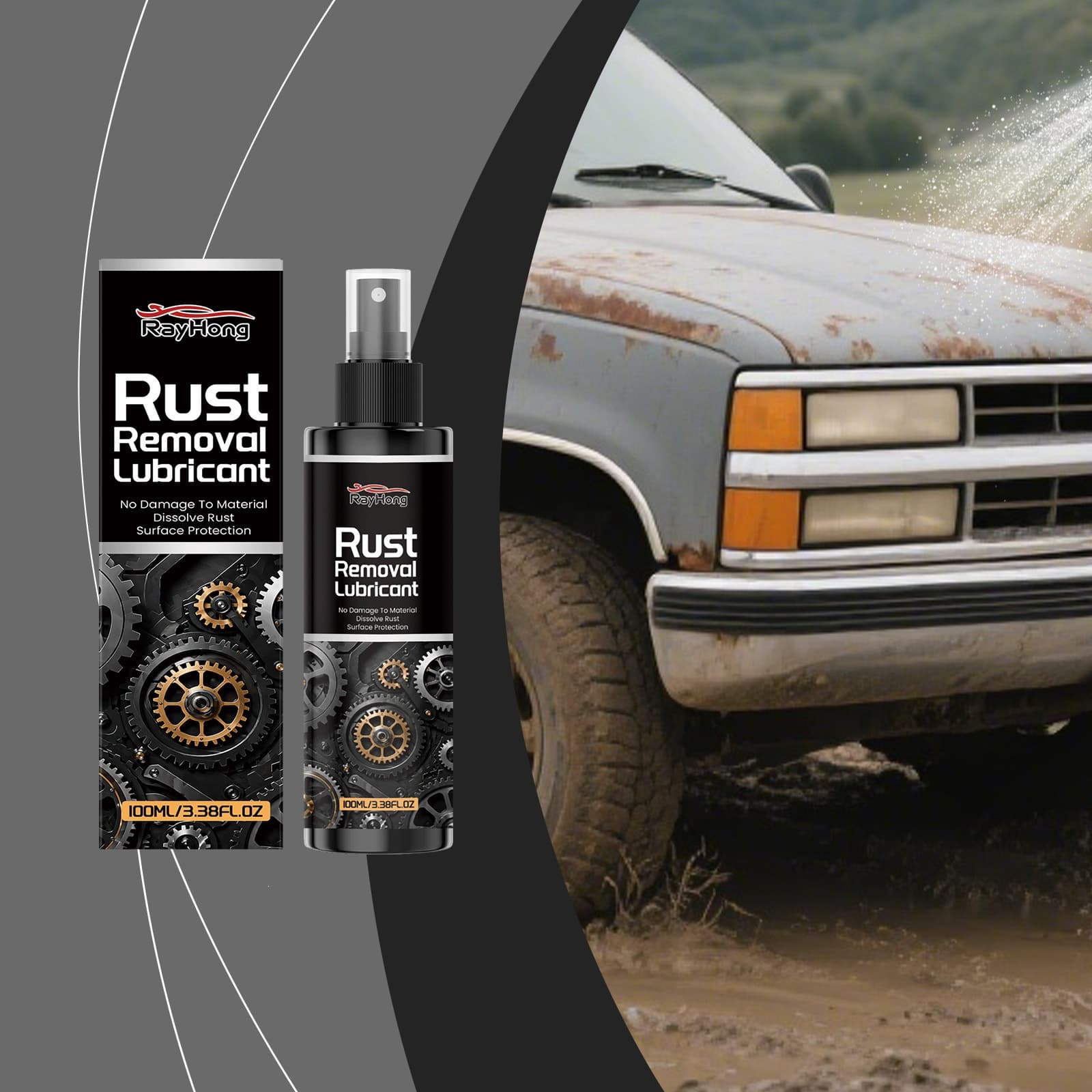 RAYHONG rust removal spray carburetor car metal parts rust removal cleaning polishing daily renovation