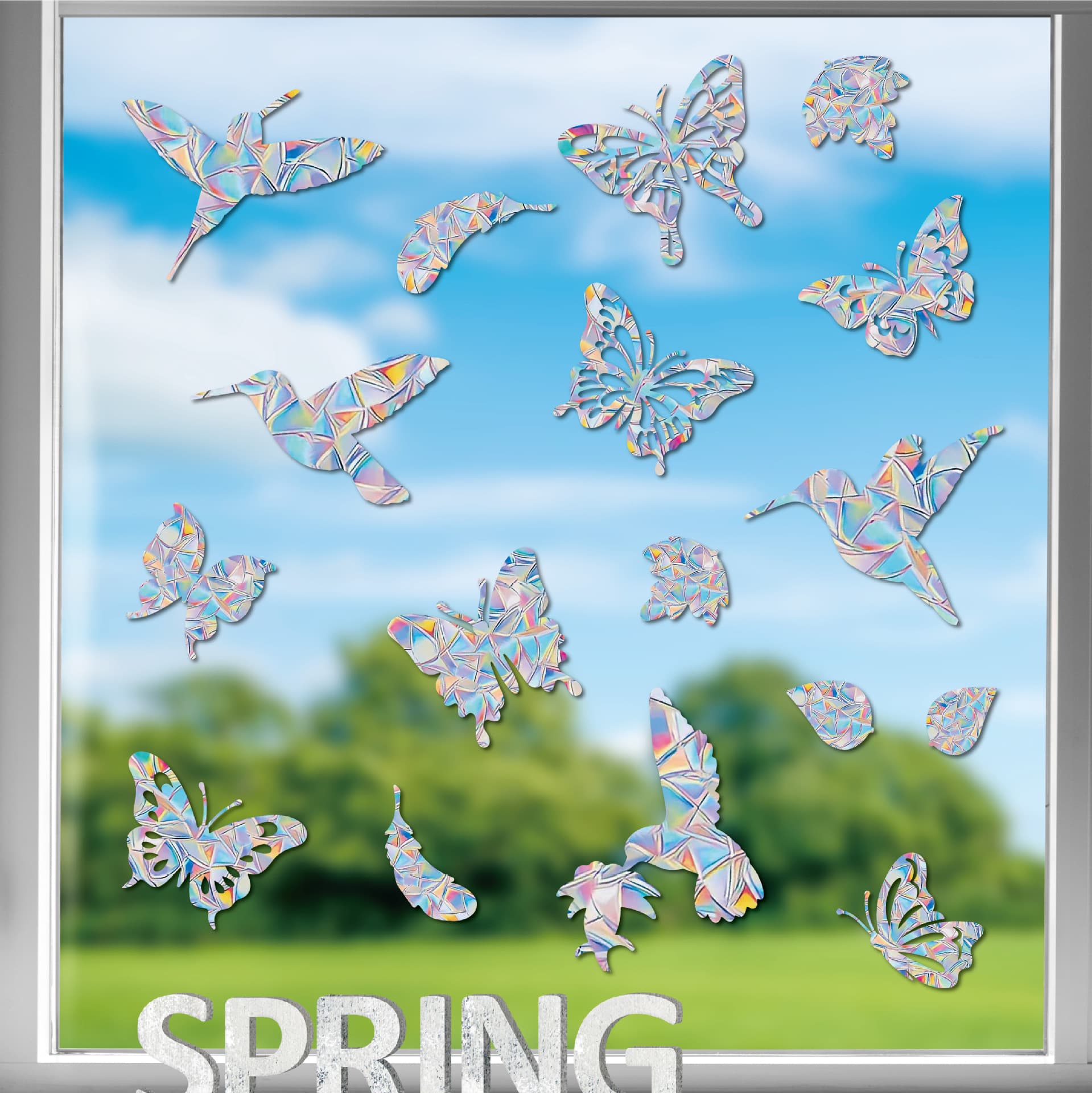 Cross-border colorful window stickers rainbow prism butterfly home decoration electrostatic glass stickers PVC anti-collision glass stickers