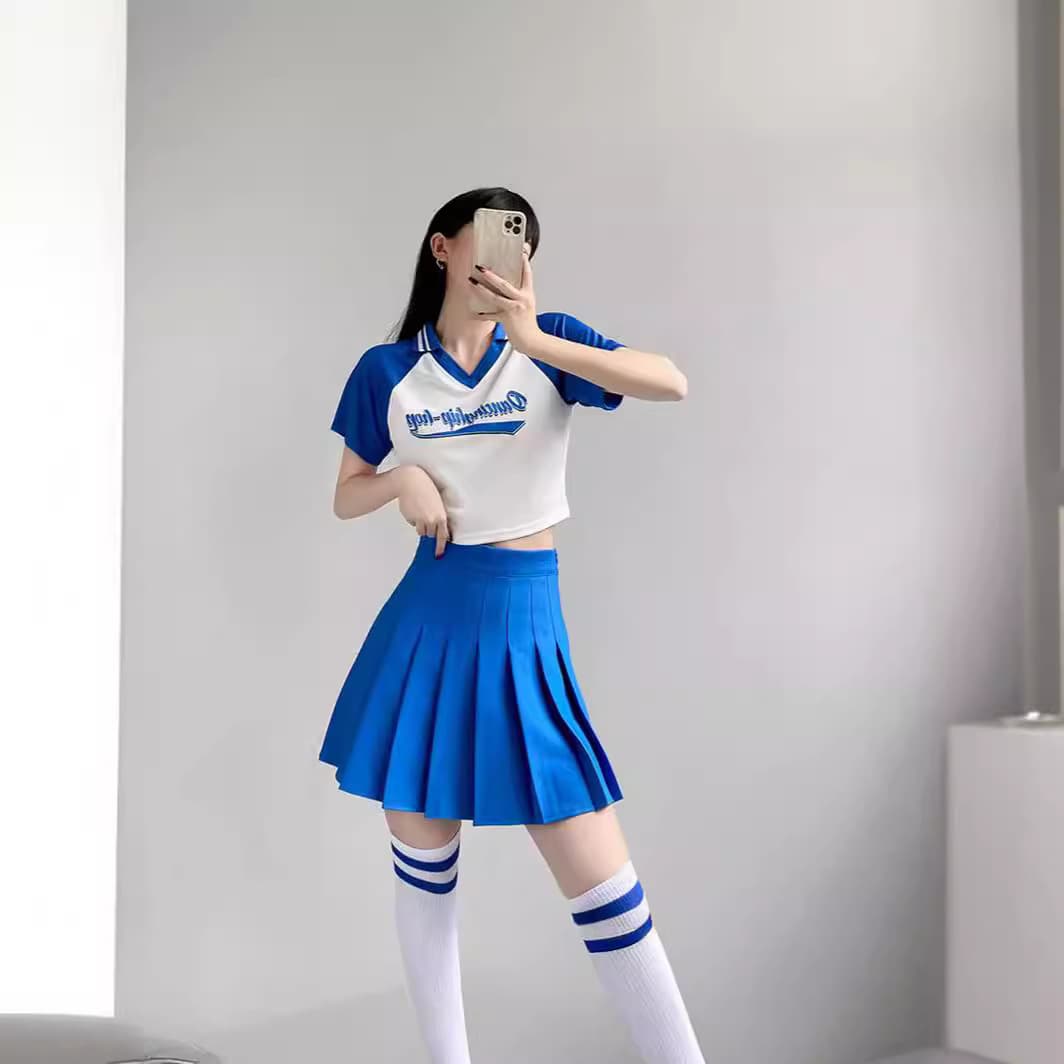 Girl Group Performance Costume Cheerleading Campus Dance Outfit Summer Jazz Dance Performance Costume Class Uniform Cheerleading Girl Group