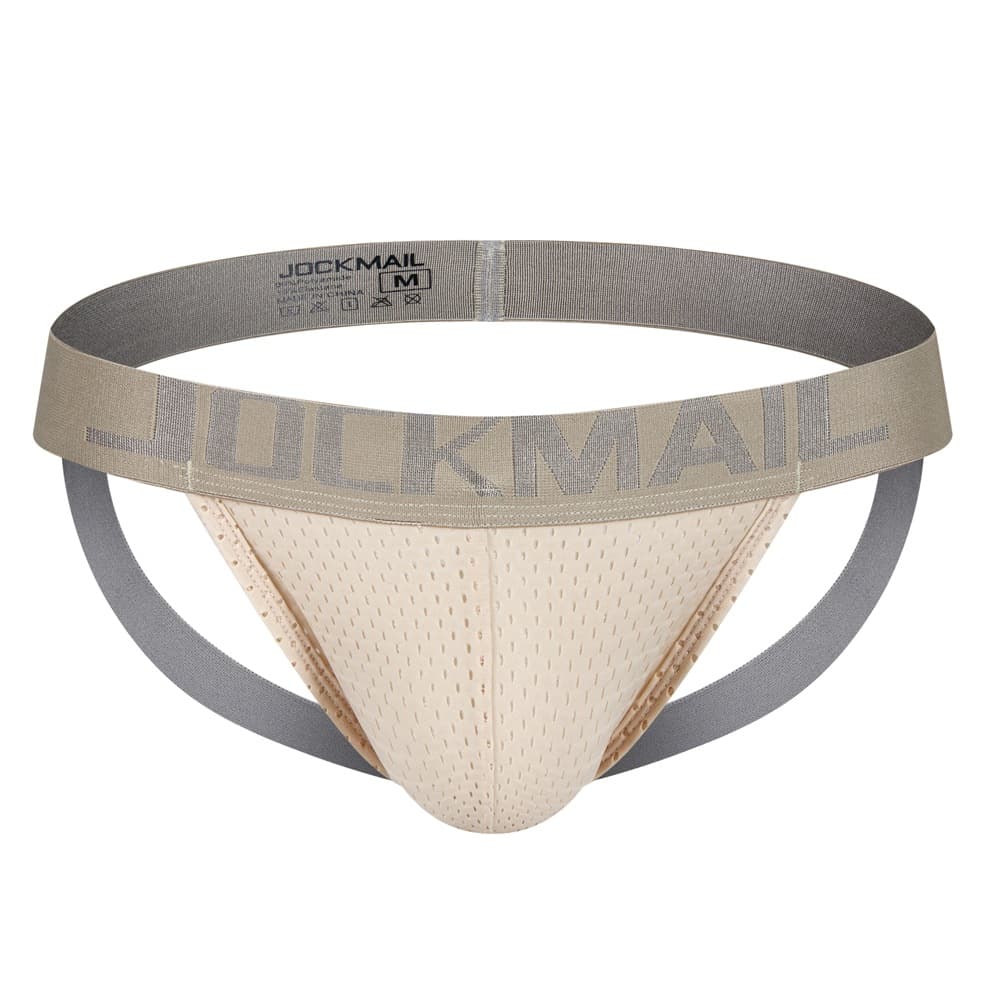 JOCKMAIL New Low-Rise Sexy Thong Men's Underwear Double Thong Sexy Lingerie Mesh Breathable