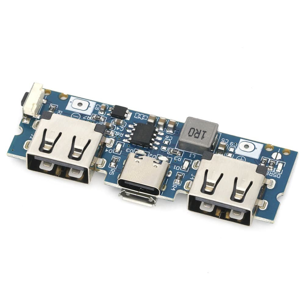 Type-C Charging Port Dual USB Power Bank Boost Module 2.4A Mobile Power DIY Board 5V