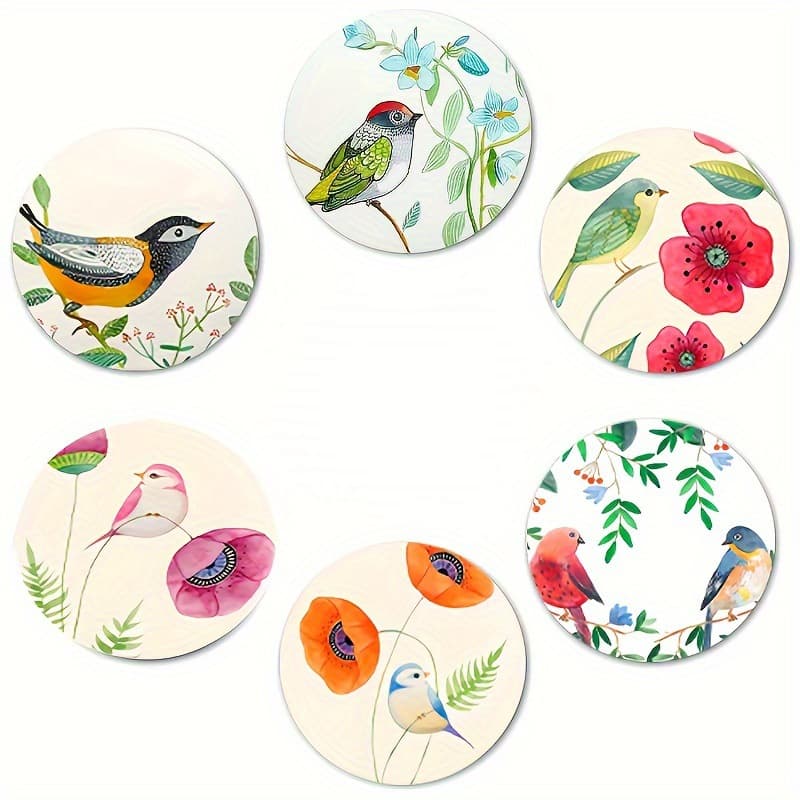 Home Coasters Waterproof and Wear-Resistant Multiple Styles Available 6-Piece Set