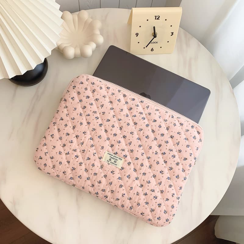 Cross-border women's new Korean style floral fashion computer bag 11-inch ipad tablet bag 13-inch 15-inch computer storage bag