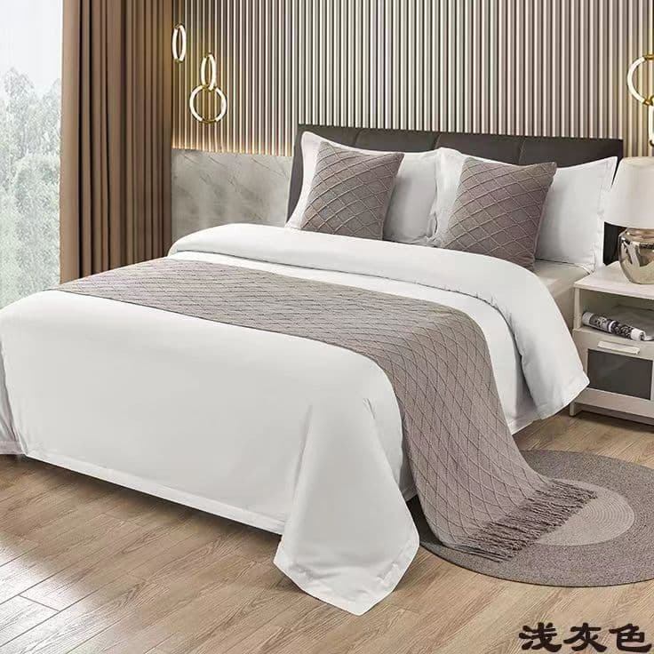 Simple easy-care hotel bed runner bed blanket knitted B&B hotel inn bed sheet bedspread bedding