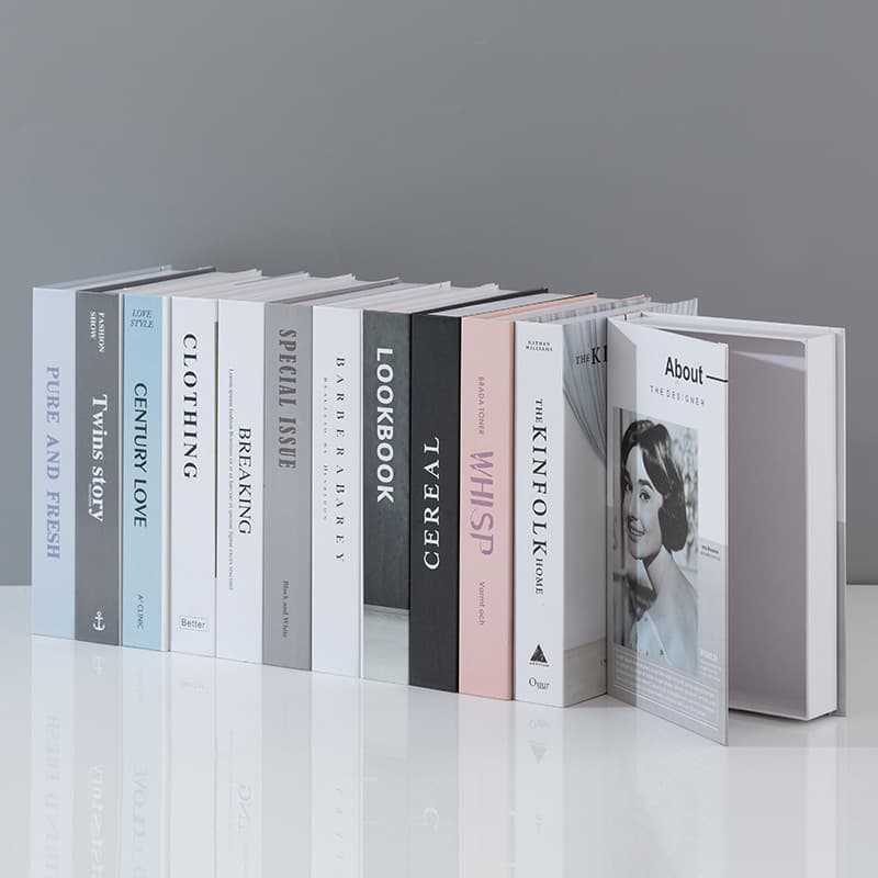 Openable storage box, fake book box, magnetic design, modern minimalist English simulated book prop.