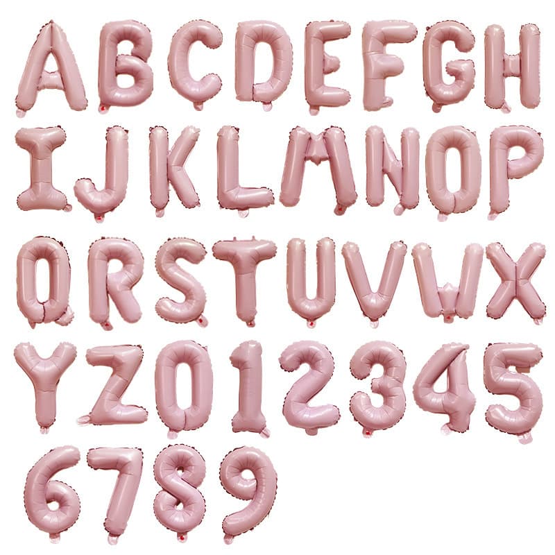 16-inch American Version Baby Pink Alphanumeric Aluminum Film Balloon Birthday Party Creative Arrangement Decoration A-Z Balloon