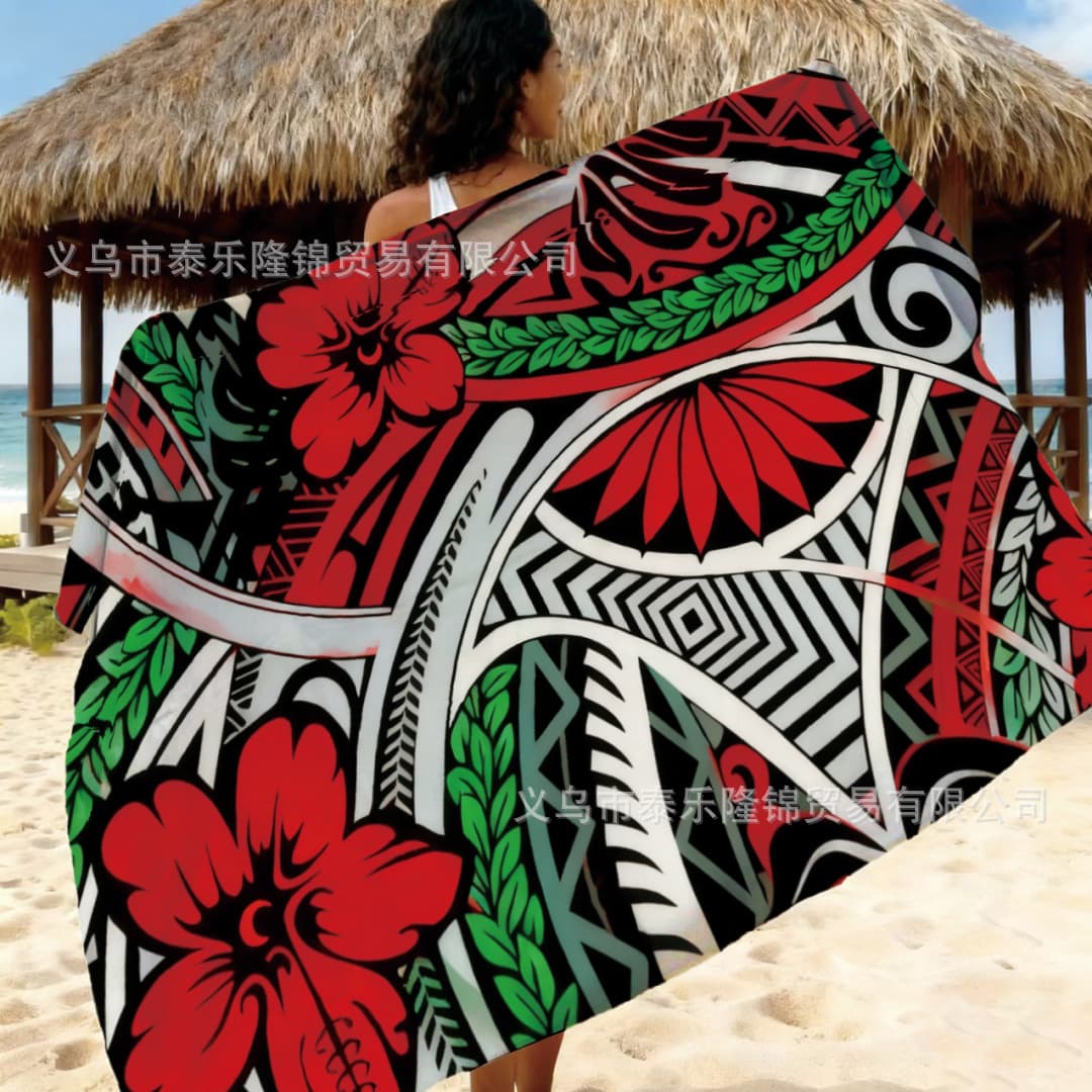 Factory direct sale South Pacific Islands style pattern print half sarong, Fiji sulu island wrap skirt.