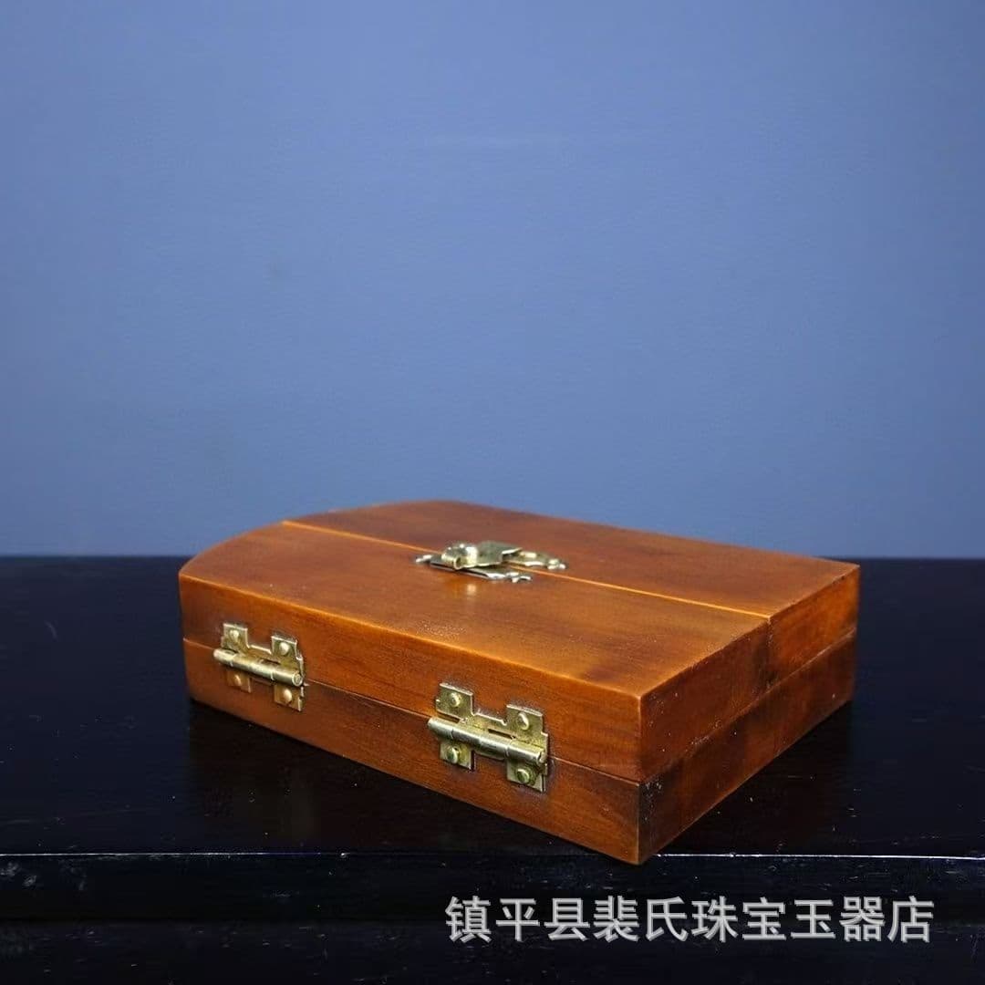 Qing Dynasty Qianlong Imperial Lacquer Collection Box Containing a Pair of Glass Meteorites (Approx. 5cm Diameter)