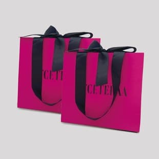 Rose Pink Paper Bags with Luxury Printing for Clothing, Jewelry, and Gift Bags
