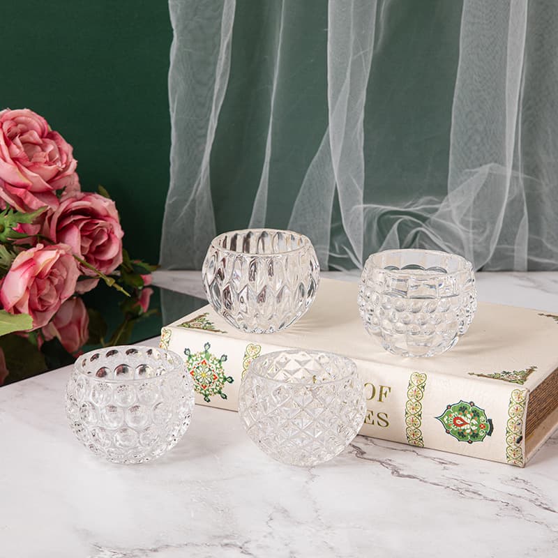 Transparent Crystal Glass Ball Aromatherapy Candle Holder Wax-Filled Thickened Glass Candle Stand Home Decor Craft Accessories Wholesale