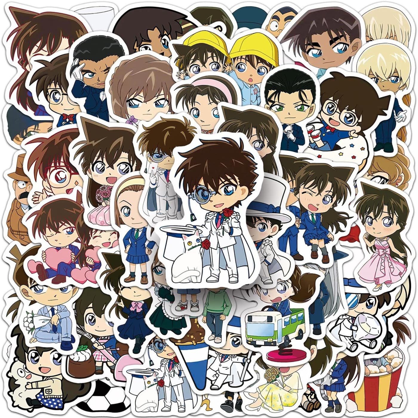 50 pieces of Detective Conan stickers anime and manga creative DIY decorative thermos cup notebook computer stickers