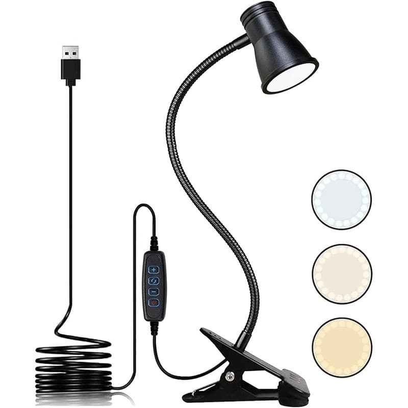 Creative horn style clip table lamp LED student eye protection reading lamp magnifying glass lamp eye protection study work lamp