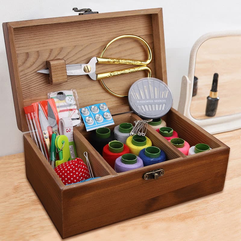 Student Dormitory Sewing Kit Household Set Portable Multi-functional Wooden Premium Tools