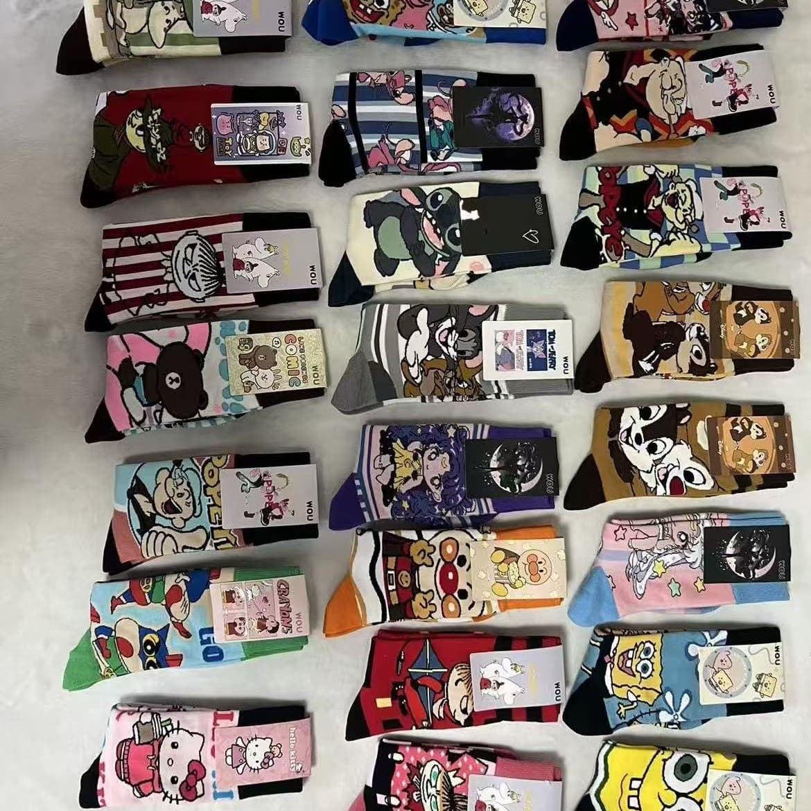 New Japanese Cartoon Socks Cute Anime Combed Cotton Women's Mid-Calf Socks Four-Season Casual Cotton Socks Long Socks