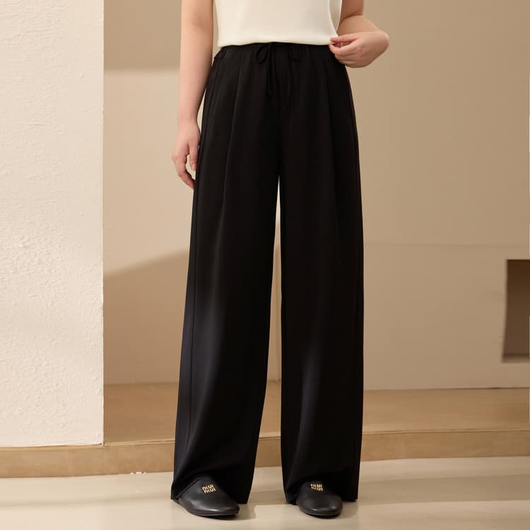 【Comfortable Drape Wide-Leg Pants】Xianlixiu Plus Size Women's Simple Casual Floor-Length Pants for Curvy Women, 2025 Autumn New Arrival