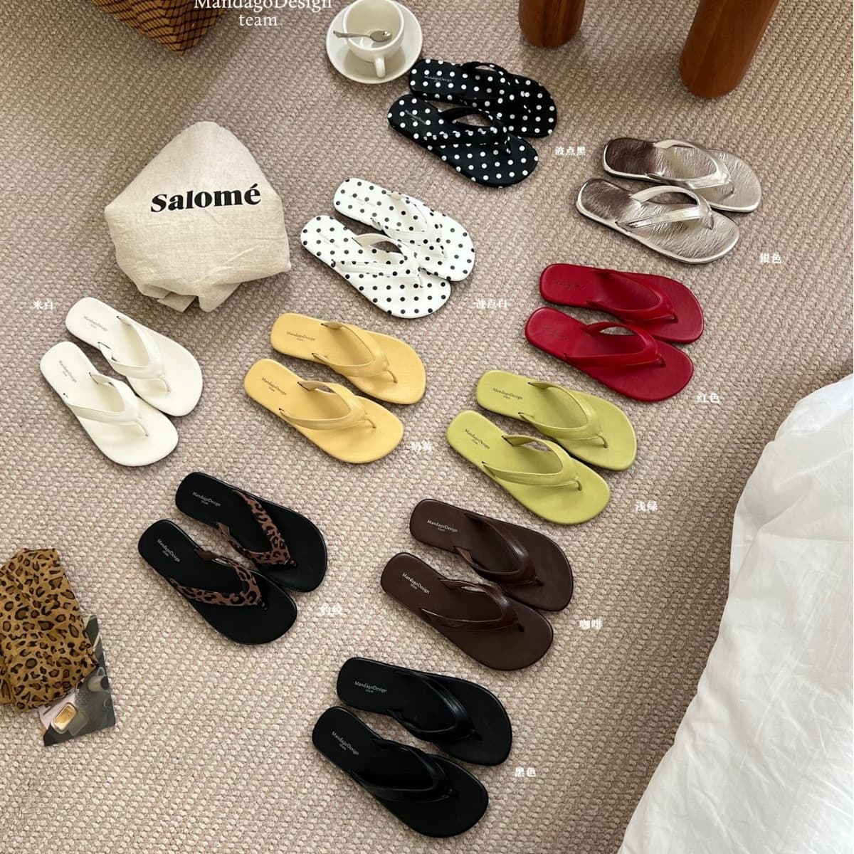 Ultra-Soft Polka Dot Flip Flops for Women 2026 Summer Outdoor Toe Separator Sandals Vacation Beach Flat Sandals