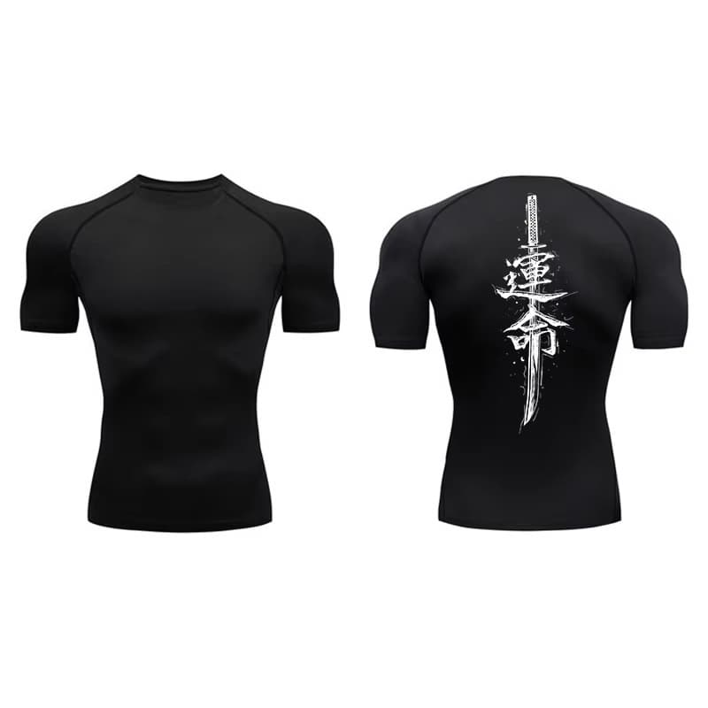 Dragon Print Short Sleeve Compression Shirt Men Summer Sports Outdoor Quick Dry T-Shirt Gym Fitness Running Tee