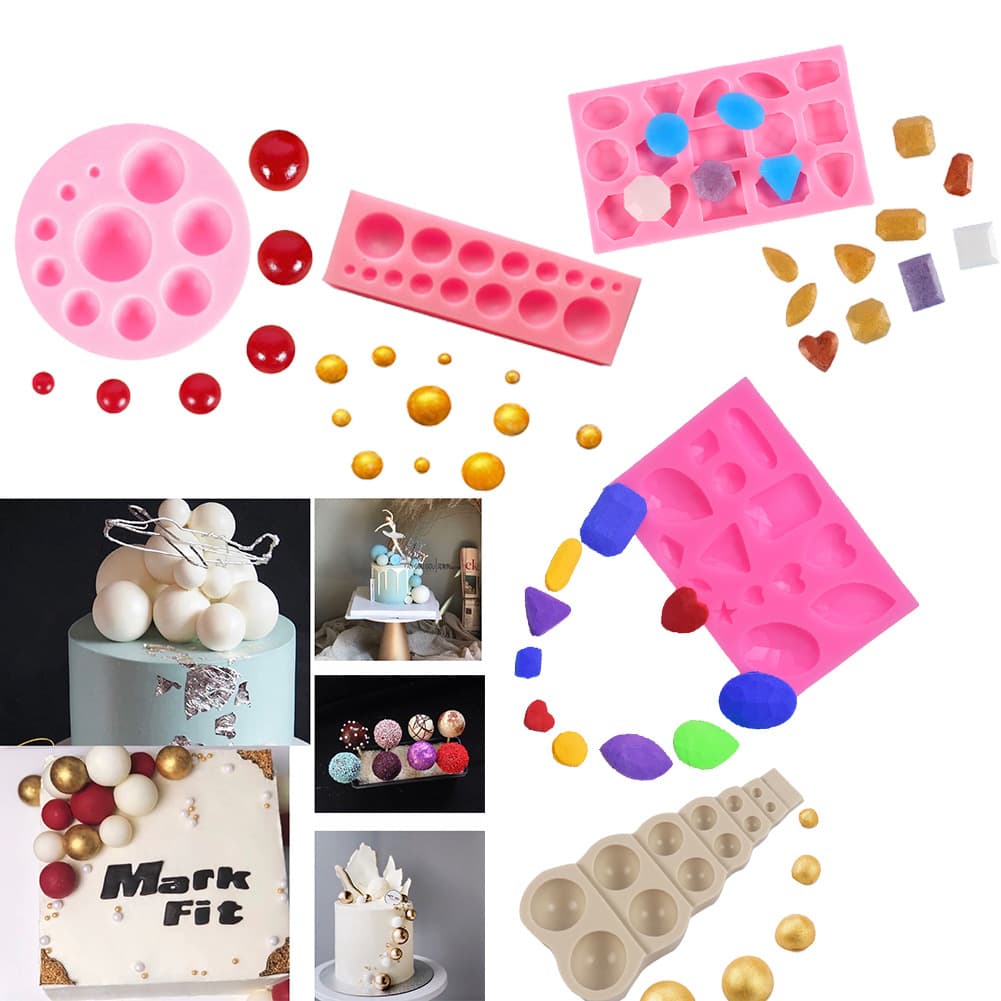 Multiple Half Circle Ball Pearl Fondant Cake Decorating Silicone Mold DIY Chocolate Clay Plaster Mold