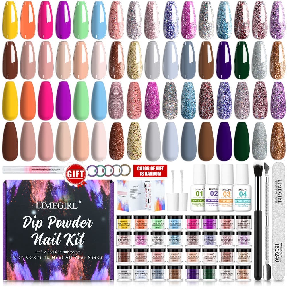 Cross-border hot sale Dip Powder Nail Kit Dip Powder Nail Kit Nail glitter color box set