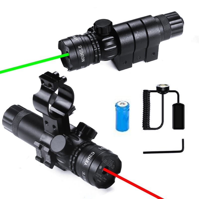803 Large Flower-Mouth Flashlight Sight, Vertically Adjustable Optical Aiming Calibration Green Laser Sight