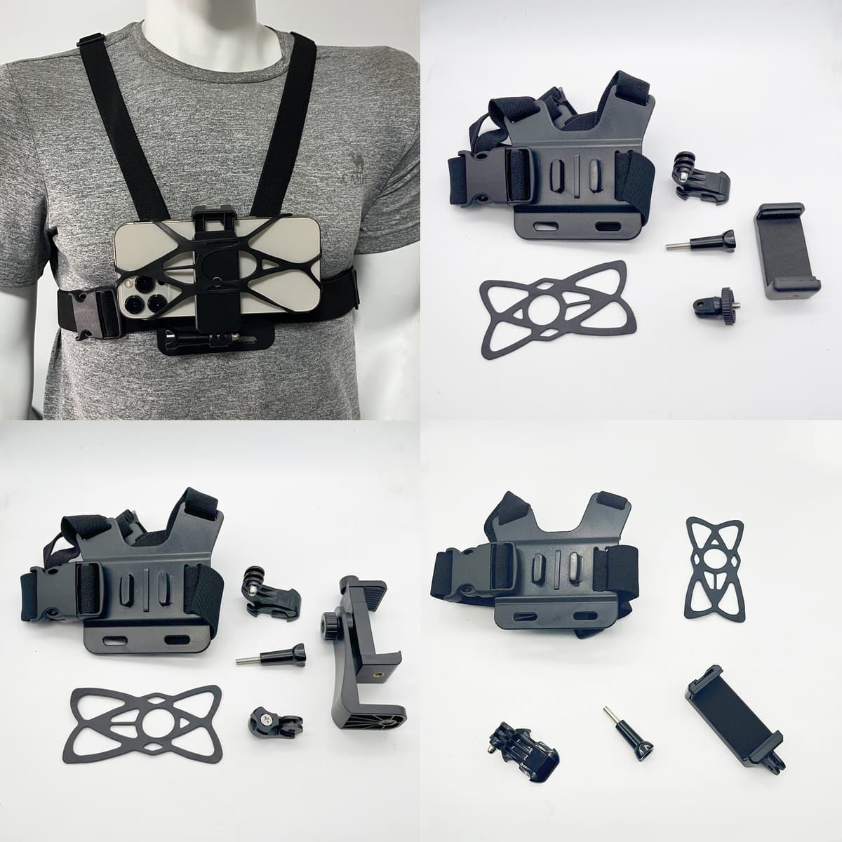 GoPro Action Camera Accessories Chest Mount Phone Clip Protective Case Cycling Shooting Live Streaming Dual Shoulder Chest Strap