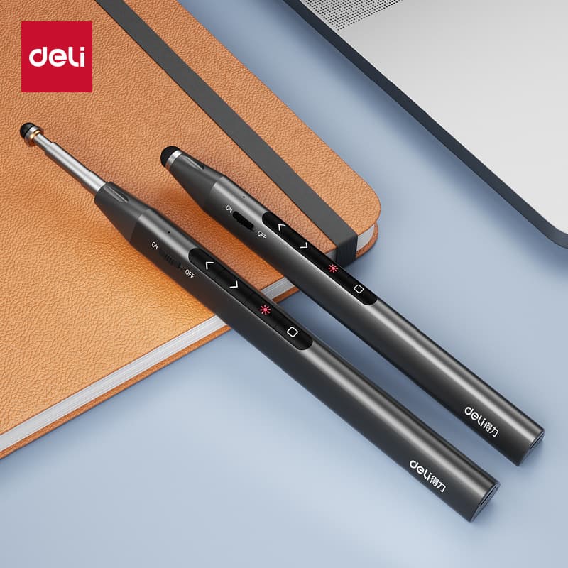 Deli MA115 Laser Page Turner with Teaching Pointer, Touchscreen Writing, Retractable Remote Control Pen