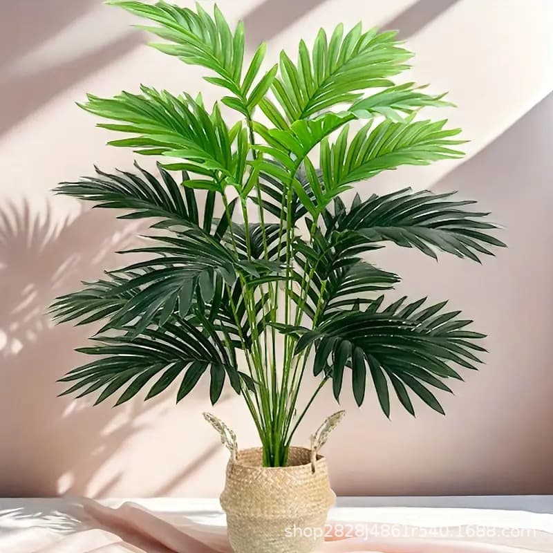 Cross-border Temu Hot Selling Green Plant Artificial Areca Palm 18 Heads Indoor Plant Outdoor Landscaping Fake Cycad Tall Simulation