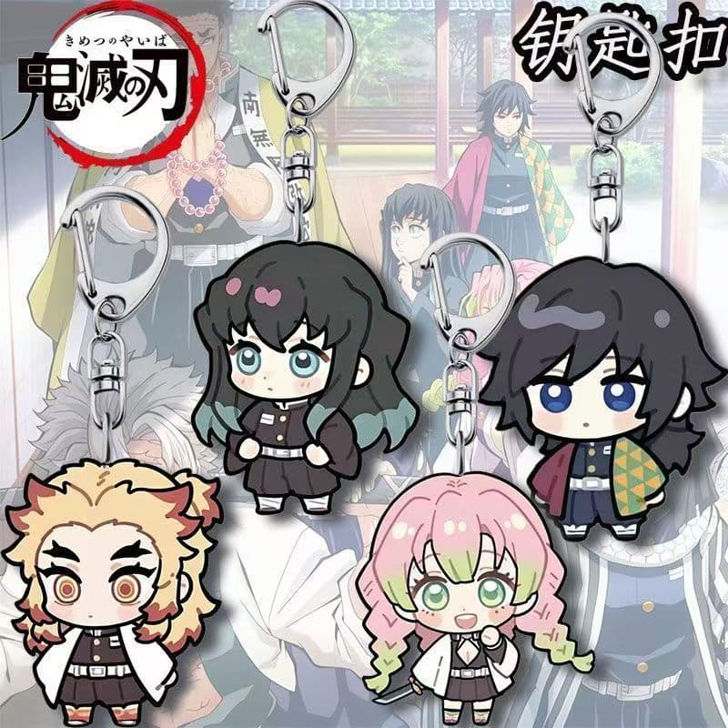 Demon Slayer: Kimetsu no Yaiba keychain pendant Tanjiro Nezuko Inosuke Zenitsu two-dimensional student schoolbag small pendant