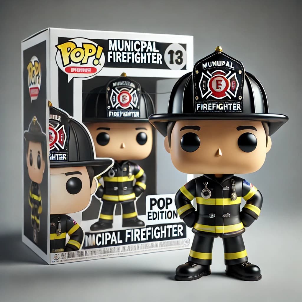 New Creative Movie Character Firefighter Figurine Ornament Valentine's Day Collectible Desktop Decoration Bubble