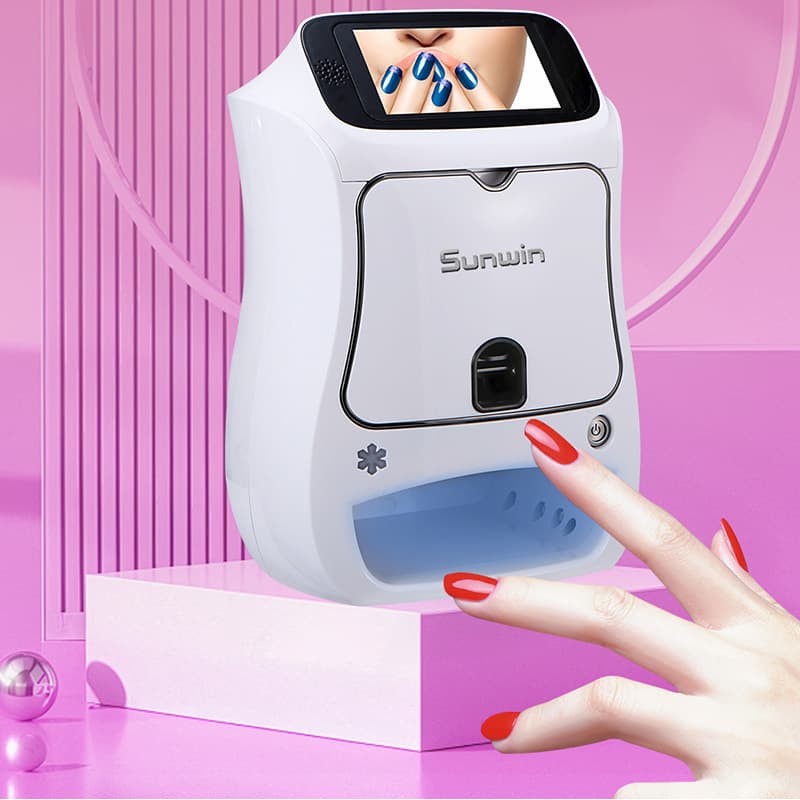 Popular Smart Nail Printer with Nail Lamp for Drying Nail Art Printing and Painting, Fully Automatic Nail Machine