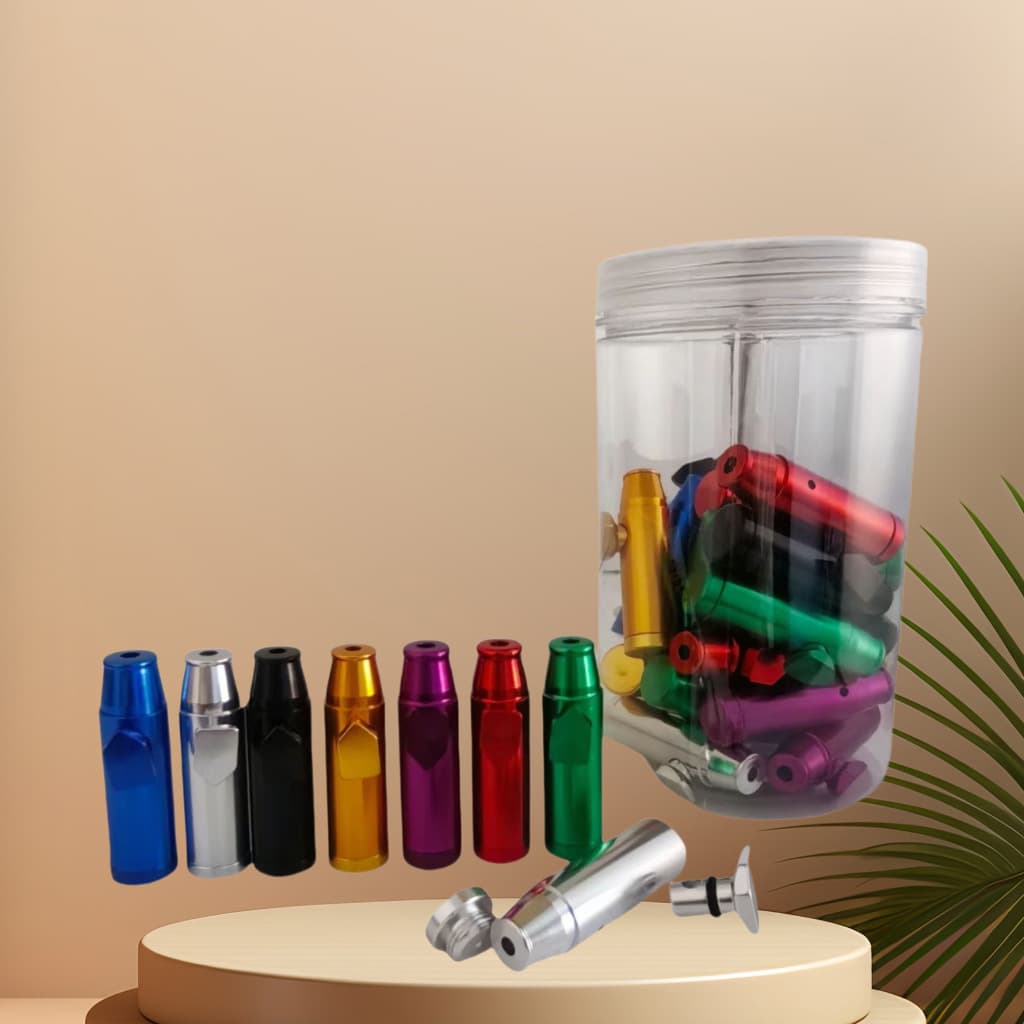 Factory Direct Aluminum Alloy Metal Bullet Snuff Bottle Portable Snuff Detachable Combination for Export and Domestic Sales