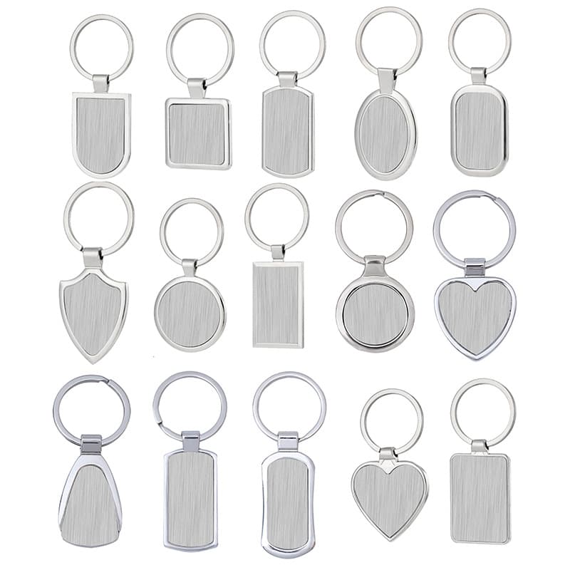 Blank Metal Keychain Laser Engravable Logo Single Tag Keychain Hanger Advertising Promotional Gift