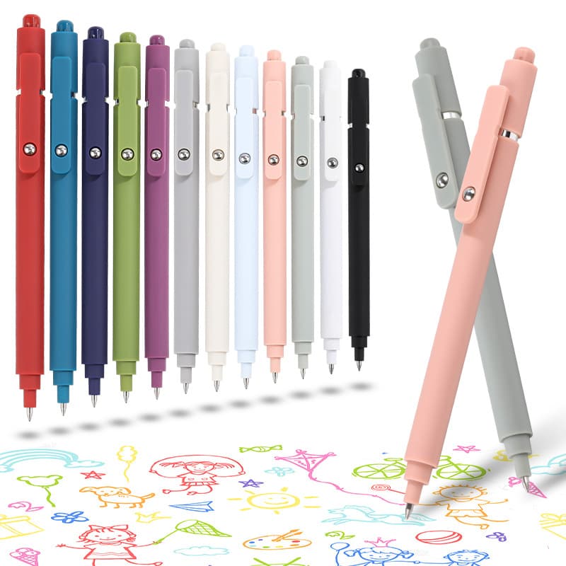 Cross-border colorful retractable gel ink pen, Amazon bestseller, vintage macaron colors, 0.5mm